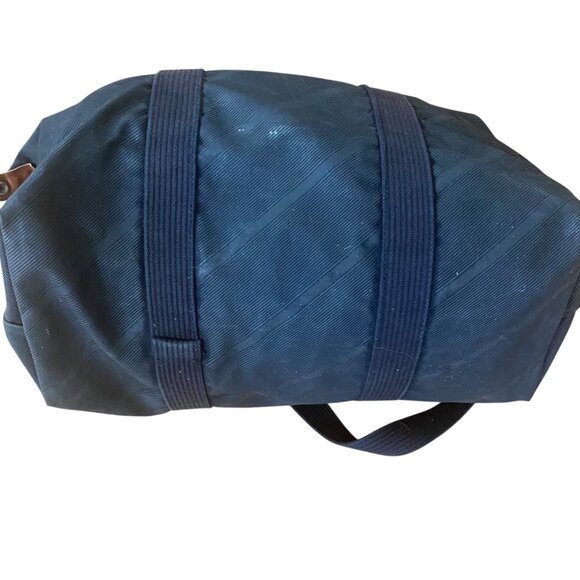 Chanterelle Repurposed Rubber Duffel Bag Adjustable Strap Leather Accents - Picture 6 of 15